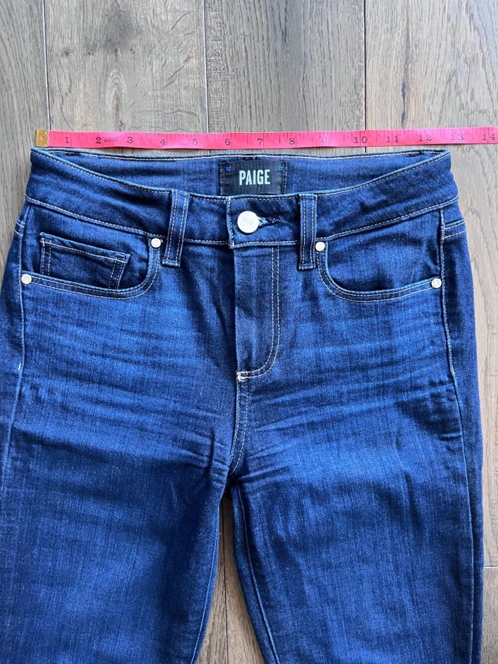 Paige Manhattan Bootcut Jeans Mid Rise Dark Wash Size 25 - Picture 6 of 7